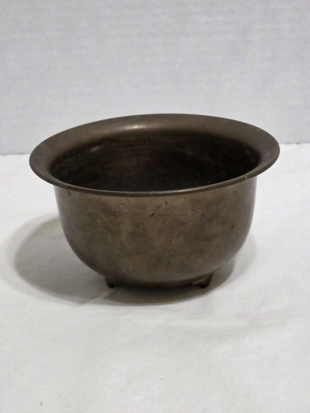 Vintage Hong Kong Brass Bowl 6" wide x 4" tall